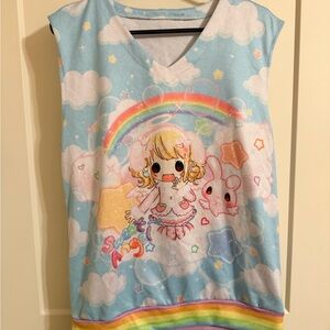 Sweet Angel Rainbow and clouds Graphic sweater top